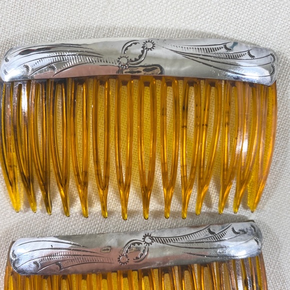 NAVAJO STERLING SILVER HAIR Combs VTG - Picture 2 of 6